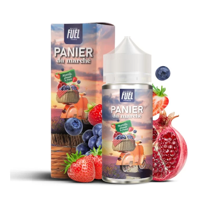 Myrtille Grenade et Fraise 100ml Panier du marché by Maison Fuel