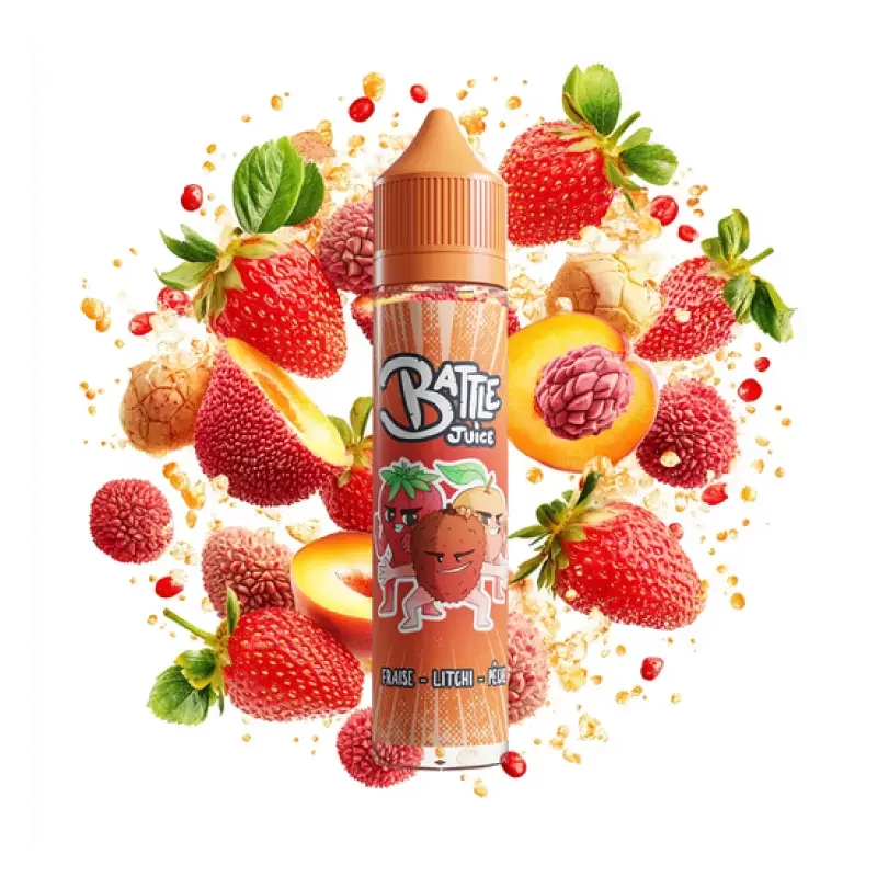 Fraise Litchi Pêche 50ml Battle Juice by Bobble